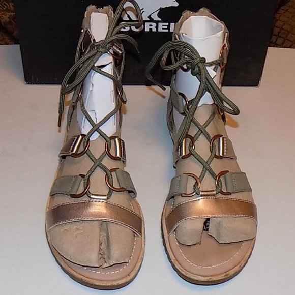 Sorel Ella lace up Sage leather EU39 US8 - Picture 3 of 13